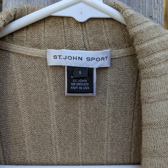 St. John Sport Cascading Cardigan Tan Small - Picture 4 of 8